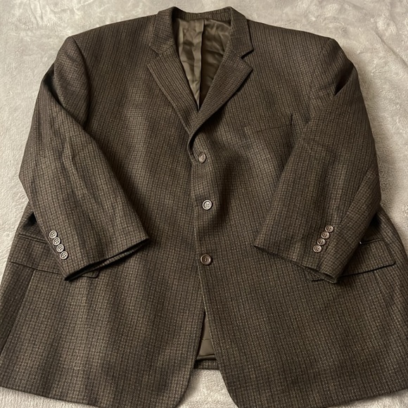 Joseph Feiss Men's Sport Coat Blazer Two Button Plaid Lambswool Classic Fit 52R - Picture 1 of 11